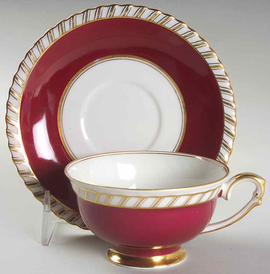 Cardinal Footed Cup & Saucer Set by Franconia-Krautheim & Adelburg-1