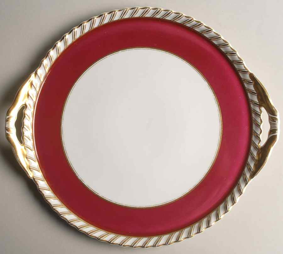 Cardinal Handled Cake Plate by Franconia-Krautheim & Adelburg-1
