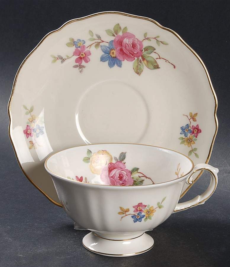 Carmen Cream Footed Cup & Saucer Set by Franconia-Krautheim & Adelburg-1