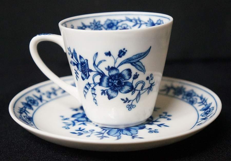 Cobalto Flat Cup & Saucer Set by Franconia-Krautheim & Adelburg-1