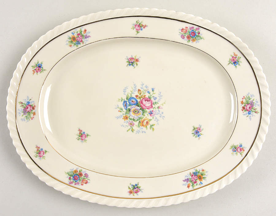De Rose 12" Oval Serving Platter by Franconia-Krautheim & Adelburg-1