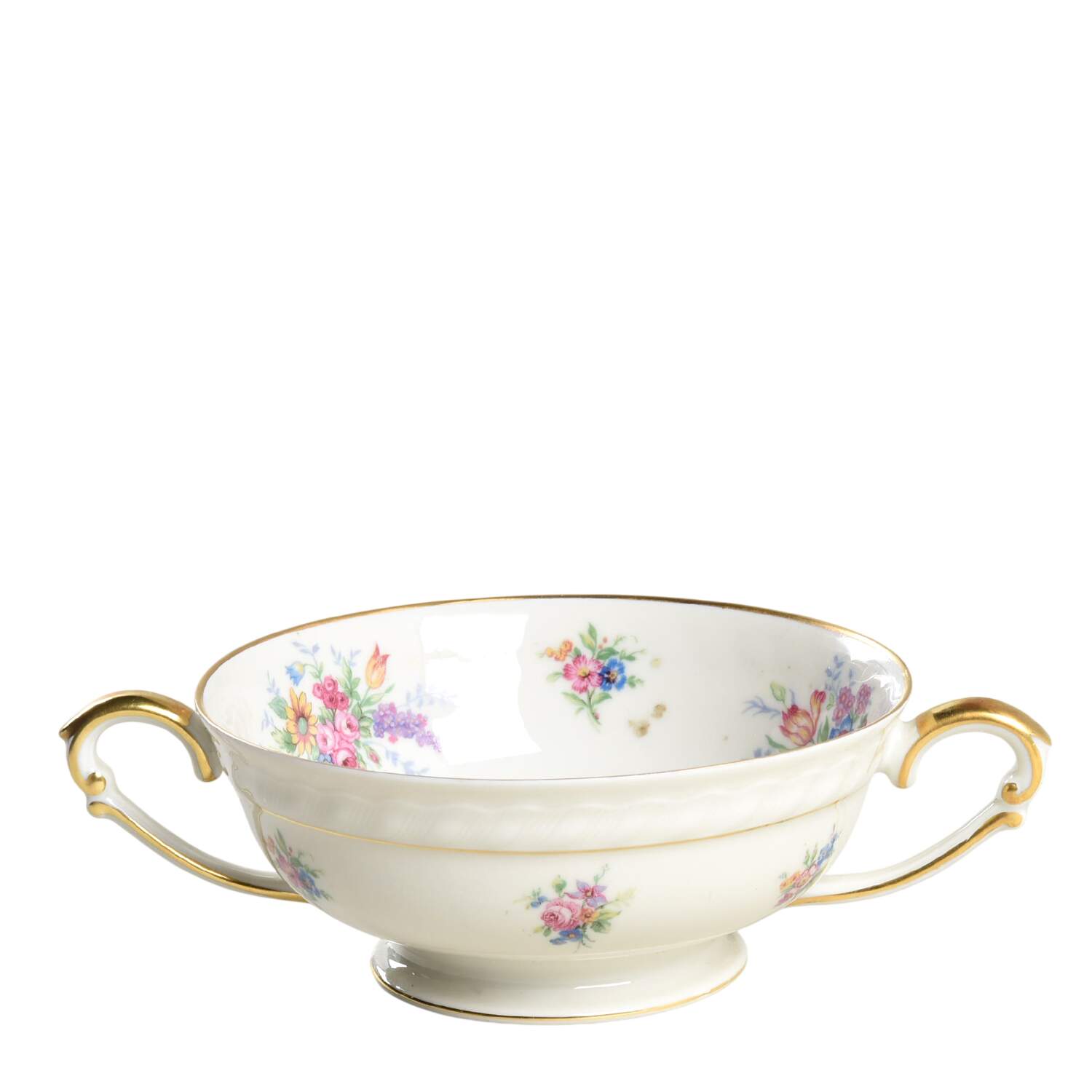 De Rose Footed Cream Soup Bowl by Franconia-Krautheim & Adelburg-1
