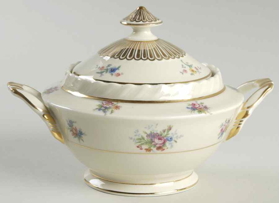 De Rose Sugar Bowl & Lid by Franconia-Krautheim & Adelburg-1