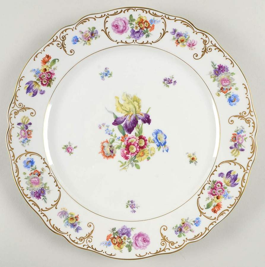 Dresden Flowers 12" Chop Plate (Round Platter) by Franconia-Krautheim & Adelburg-1
