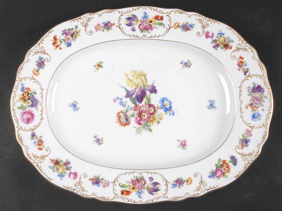 Dresden Flowers 15" Oval Serving Platter by Franconia-Krautheim & Adelburg-1