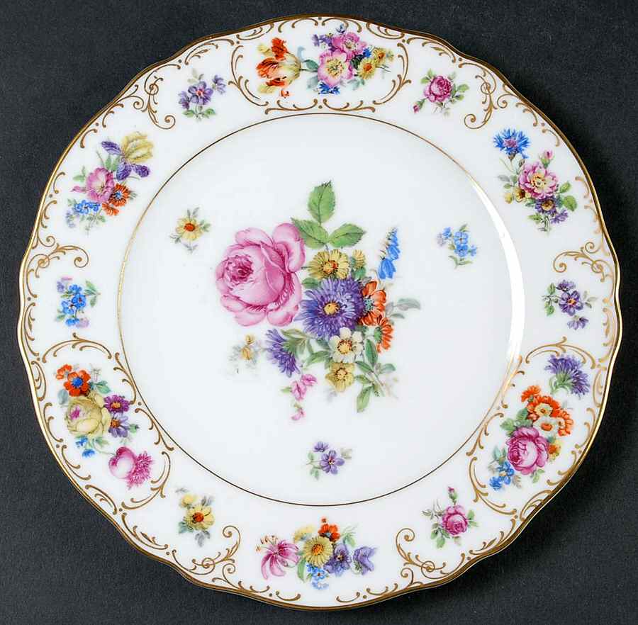 Dresden Flowers Salad Plate by Franconia-Krautheim & Adelburg-1
