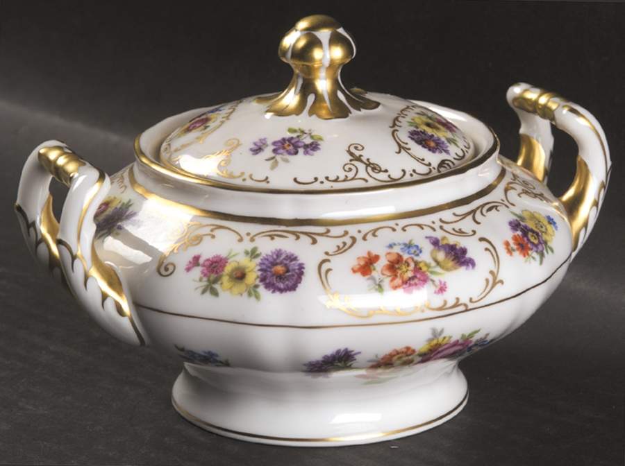 Dresden Flowers Sugar Bowl & Lid by Franconia-Krautheim & Adelburg-1