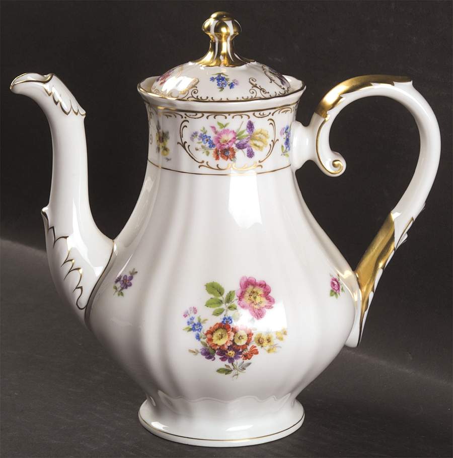 Dresden Flowers Small Coffee Pot & Lid by Franconia-Krautheim & Adelburg-1