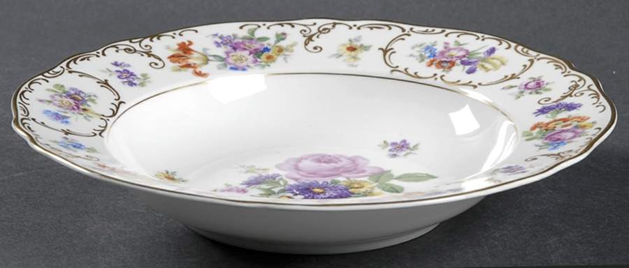 Dresden Flowers Rim Soup Bowl by Franconia-Krautheim & Adelburg-1