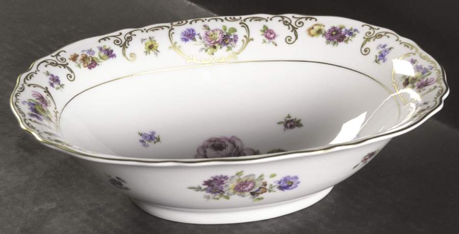 Dresden Flowers 9" Oval Vegetable Bowl by Franconia-Krautheim & Adelburg-1