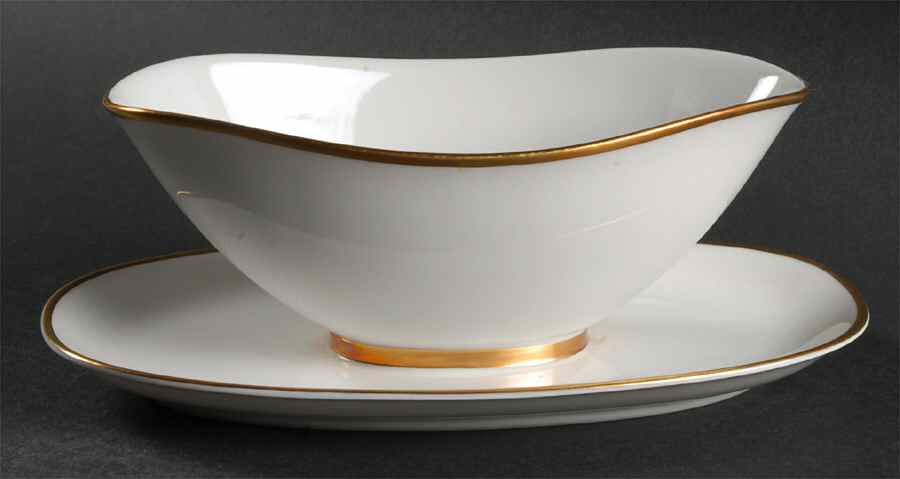 Elegance Gravy Boat with Attached Underplate by Franconia-Krautheim & Adelburg-1