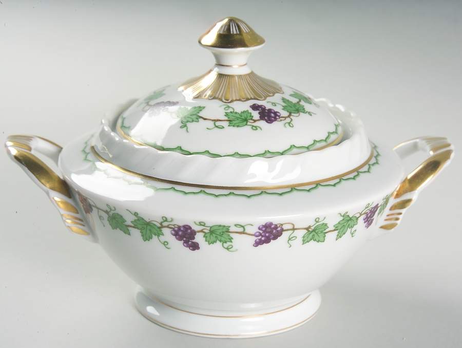 Festive Autumn Sugar Bowl & Lid by Franconia-Krautheim & Adelburg-1