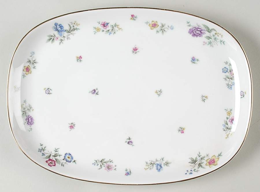 Fleurettes 11" Oval Serving Platter by Franconia-Krautheim & Adelburg-1
