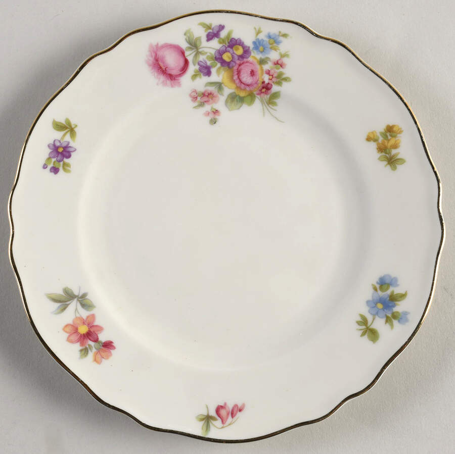 Floria (Cream Background) Dessert/Pie Plate by Franconia-Krautheim & Adelburg-1