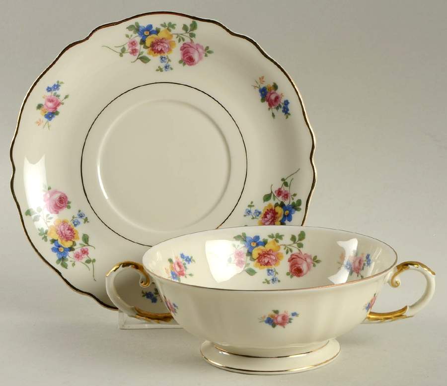 Tosca Footed Cream Soup Bowl & Saucer Set by Franconia-Krautheim & Adelburg-1