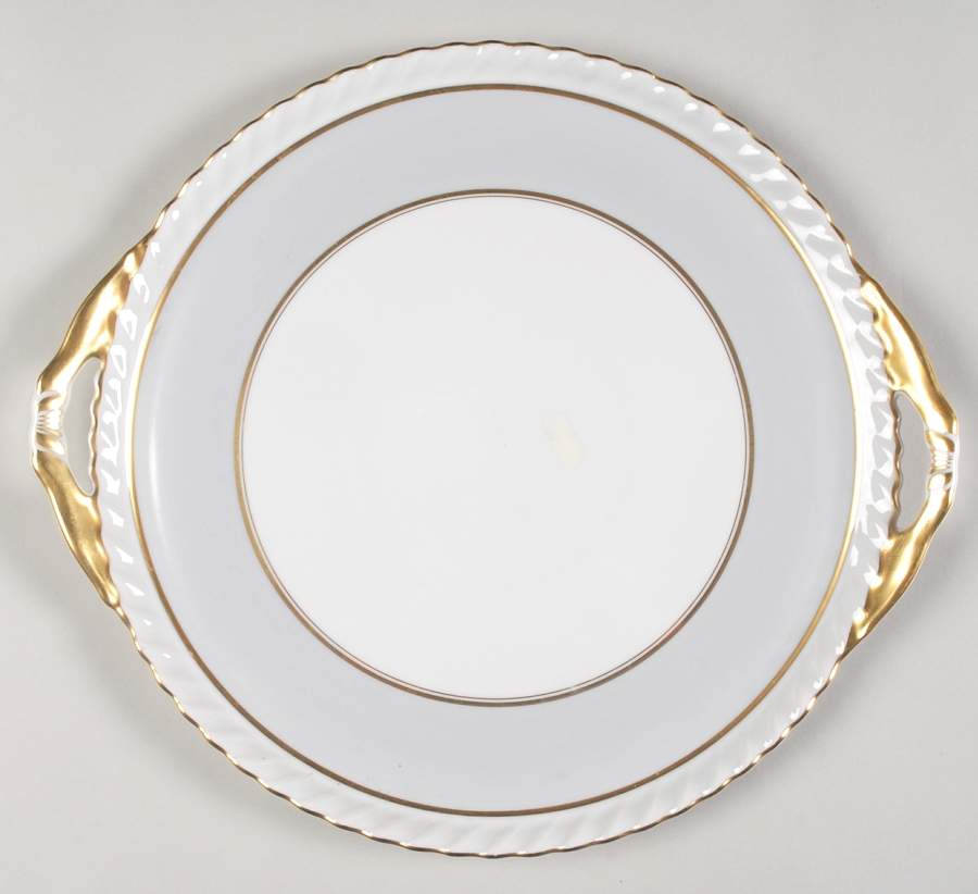 French Gray Handled Cake Plate by Franconia-Krautheim & Adelburg-1