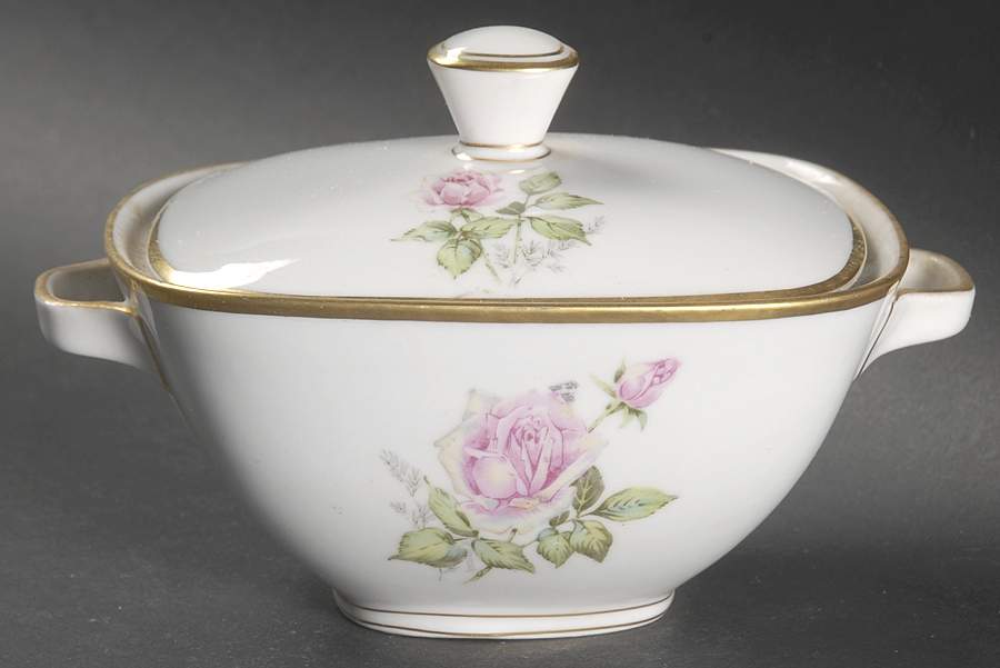 Franconia Rose Sugar Bowl & Lid by Franconia-Krautheim & Adelburg-1