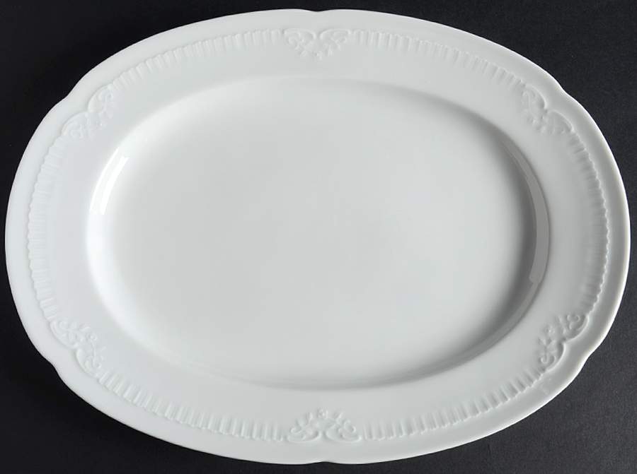 Franconia White 12" Oval Serving Platter by Franconia-Krautheim & Adelburg-1