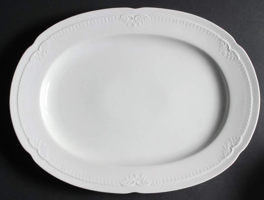 Franconia White 15" Oval Serving Platter by Franconia-Krautheim & Adelburg-1