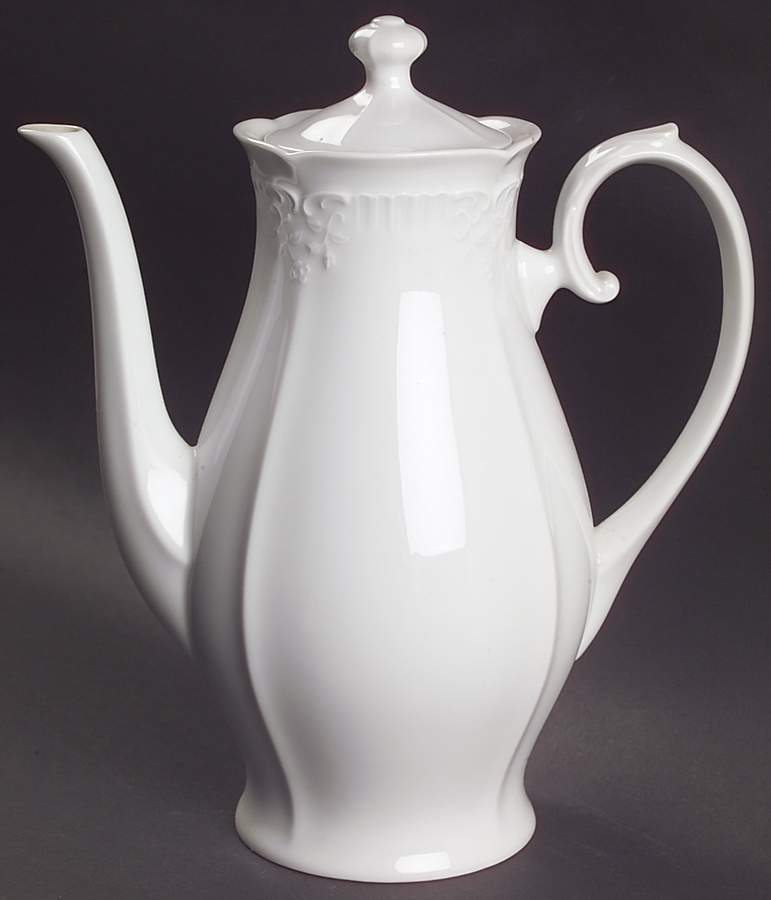 Franconia White Coffee Pot & Lid by Franconia-Krautheim & Adelburg-1