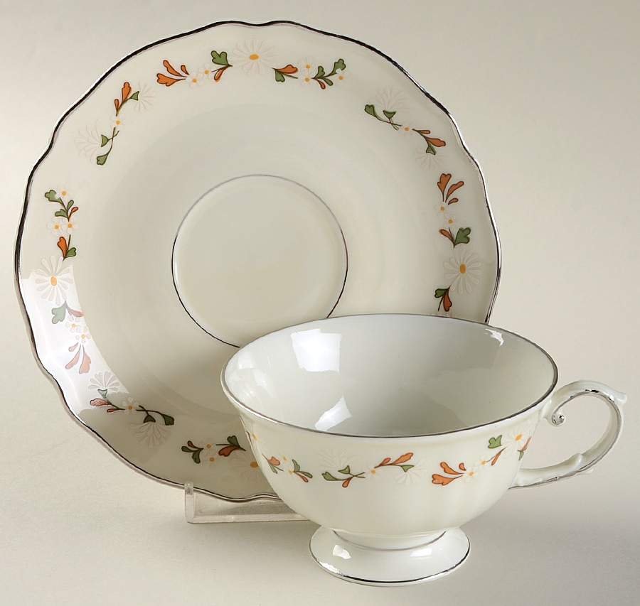 Glendale Footed Cup & Saucer Set by Franconia-Krautheim & Adelburg-1