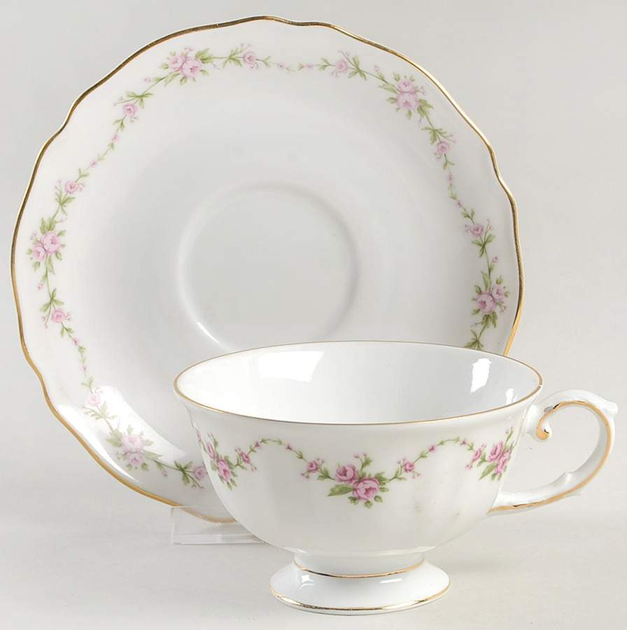 Gloria Footed Cup & Saucer Set by Franconia-Krautheim & Adelburg-1