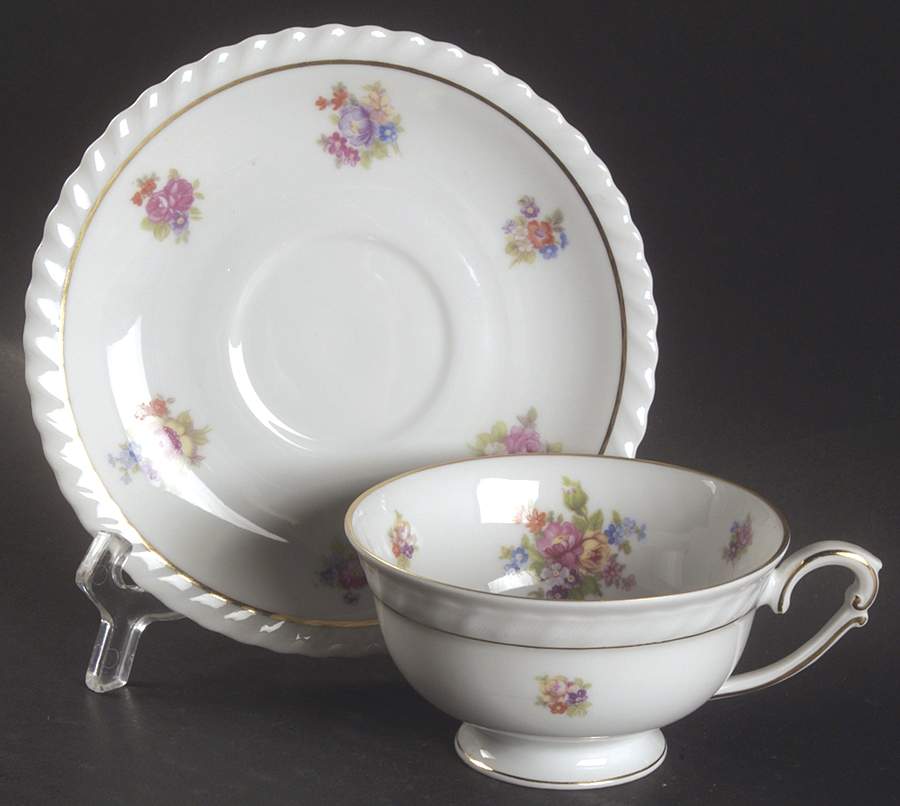 Gretchen Footed Cup & Saucer Set by Franconia-Krautheim & Adelburg-1
