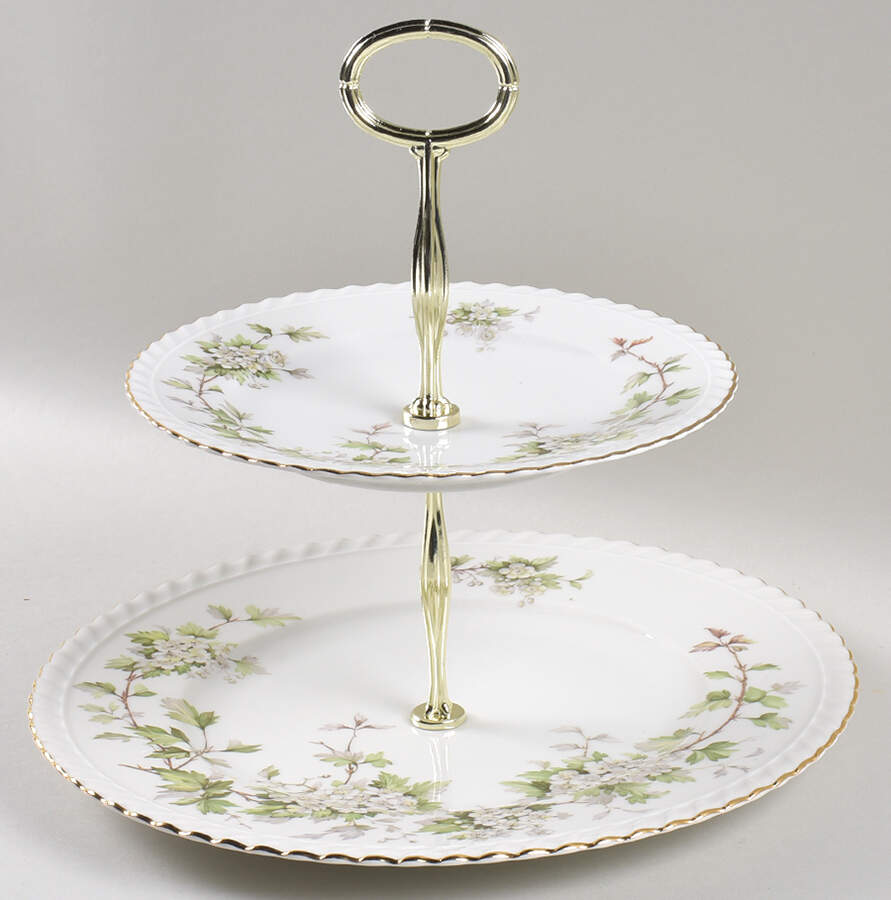 Hawthorn 6 5/8"-10"  2 Tiered Serving Tray (Dp, Sp) HC by Franconia-Krautheim & Adelburg-1