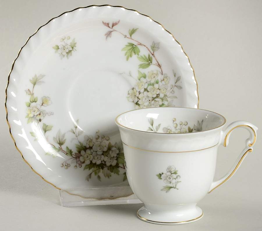 Hawthorn Footed Demitasse Cup & Saucer Set by Franconia-Krautheim & Adelburg-1