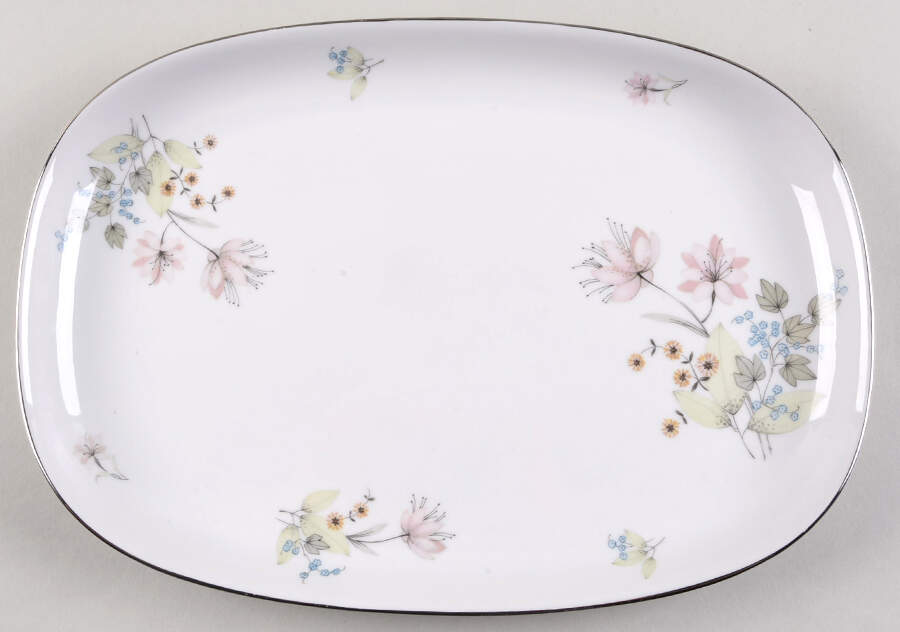 Hermosa (Platinum Trim) 11" Oval Serving Platter by Franconia-Krautheim & Adelburg-1