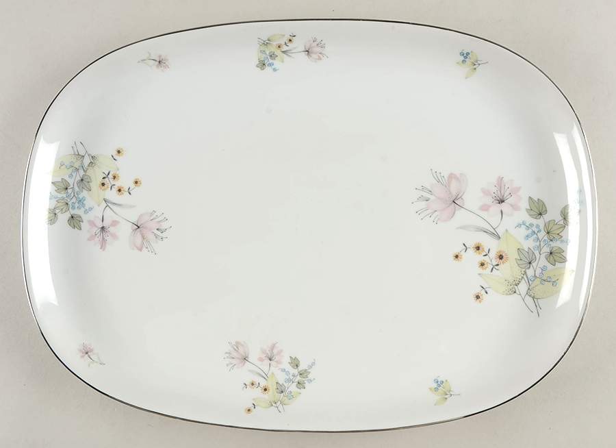 Hermosa (Platinum Trim) 15" Oval Serving Platter by Franconia-Krautheim & Adelburg-1