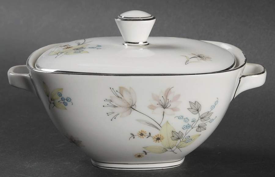 Hermosa (Platinum Trim) Sugar Bowl & Lid by Franconia-Krautheim & Adelburg-1