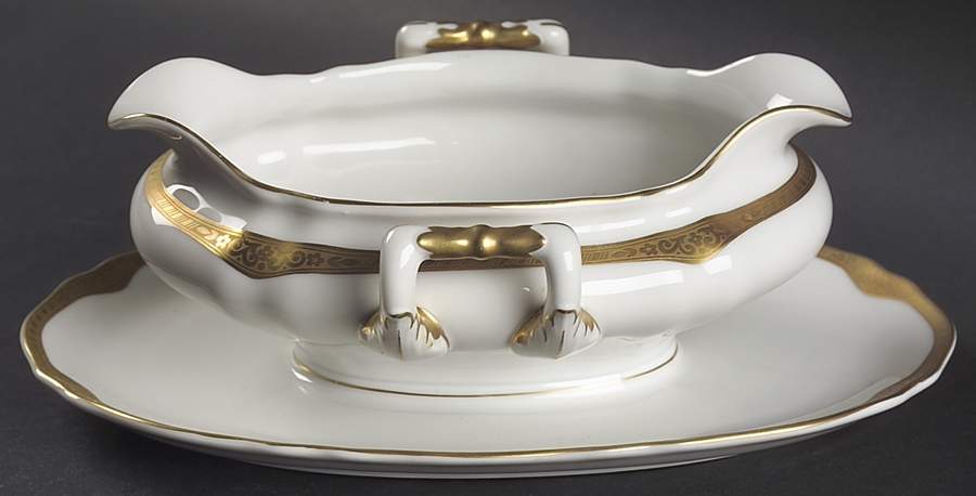 Jewel Gravy Boat with Attached Underplate by Franconia-Krautheim & Adelburg-1