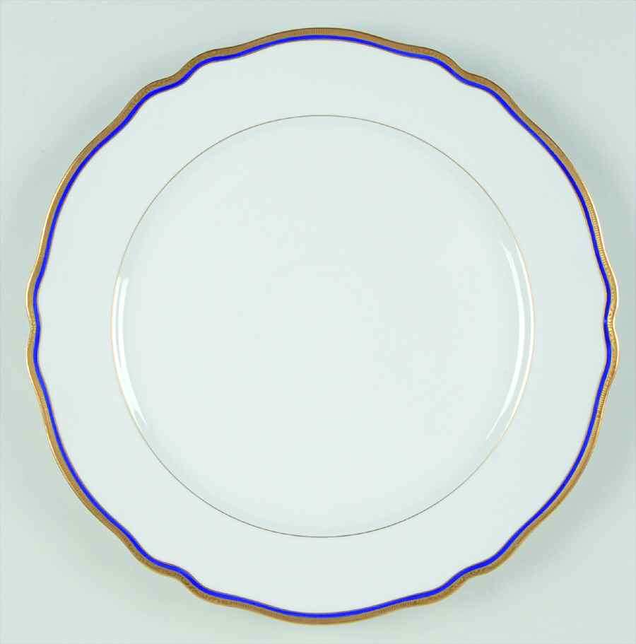 La Marquise (Blue Cobalt Band) 12" Chop Plate (Round Platter) by Franconia-Krautheim & Adelburg-1
