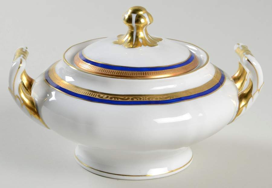 La Marquise (Blue Cobalt Band) Sugar Bowl & Lid by Franconia-Krautheim & Adelburg-1