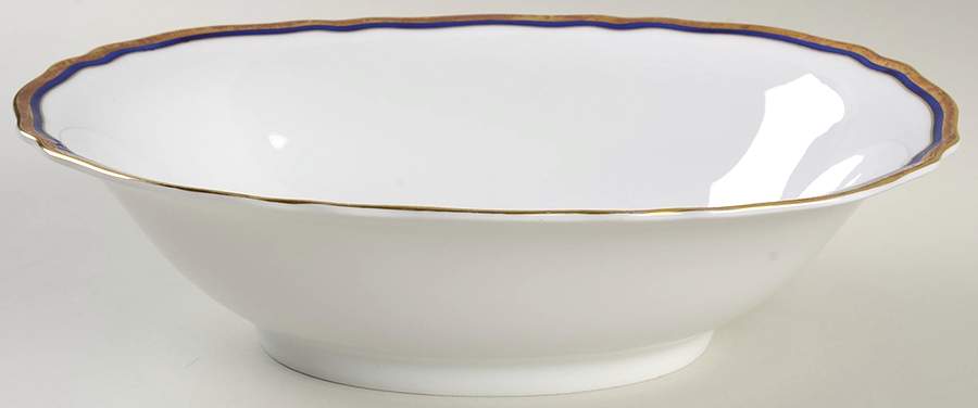 La Marquise (Blue Cobalt Band) 10" Oval Vegetable Bowl by Franconia-Krautheim & Adelburg-1