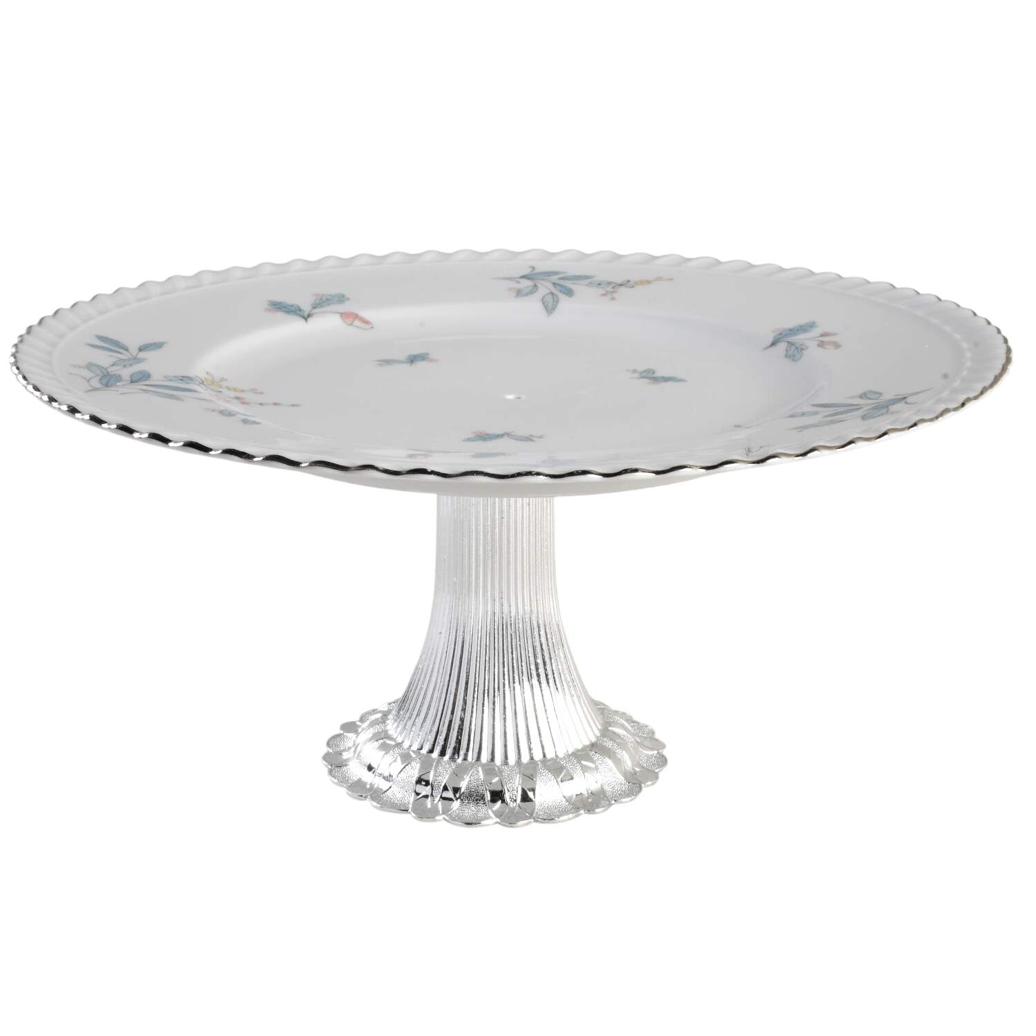 Laurel Oak Cake Stand with 4"-5" Metal Pedestal  Hc by Franconia-Krautheim & Adelburg-1
