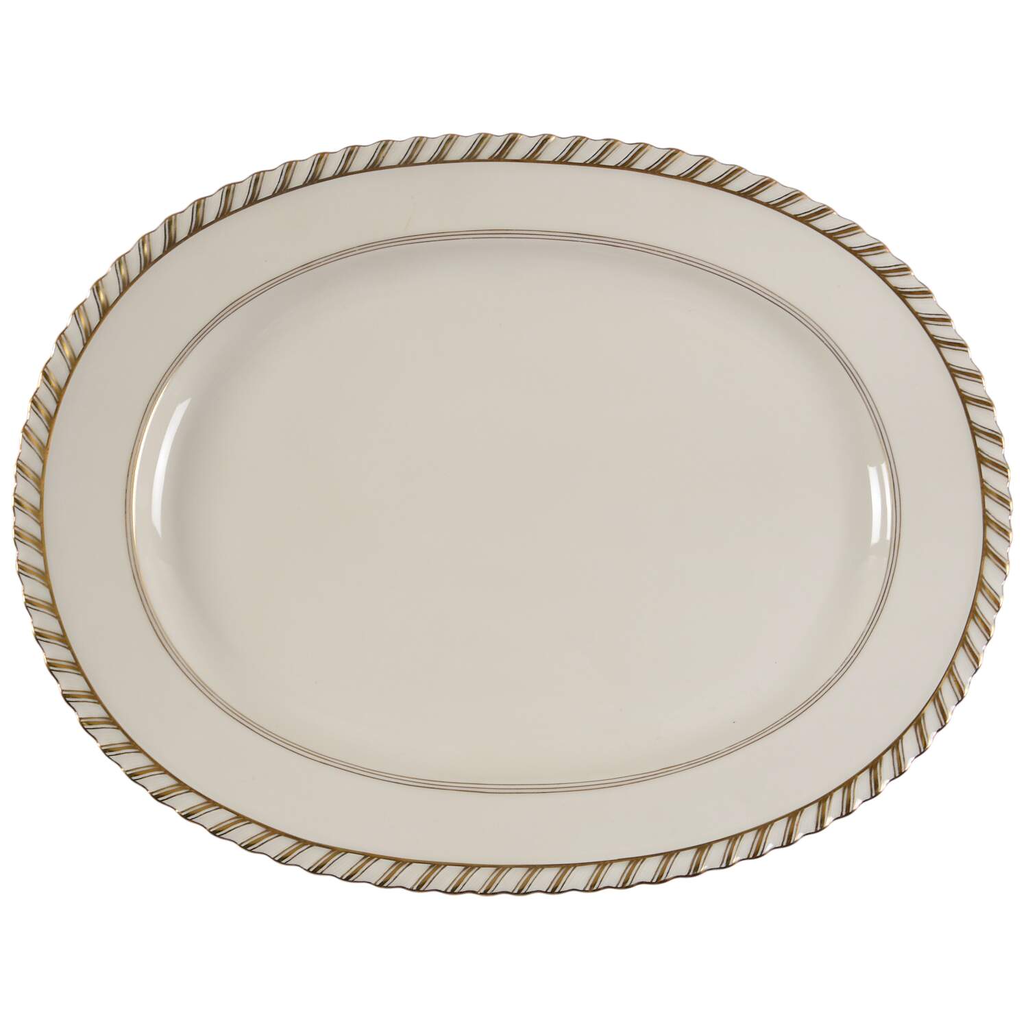 La Princesse (Cream Background) 15" Oval Serving Platter by Franconia-Krautheim & Adelburg-1