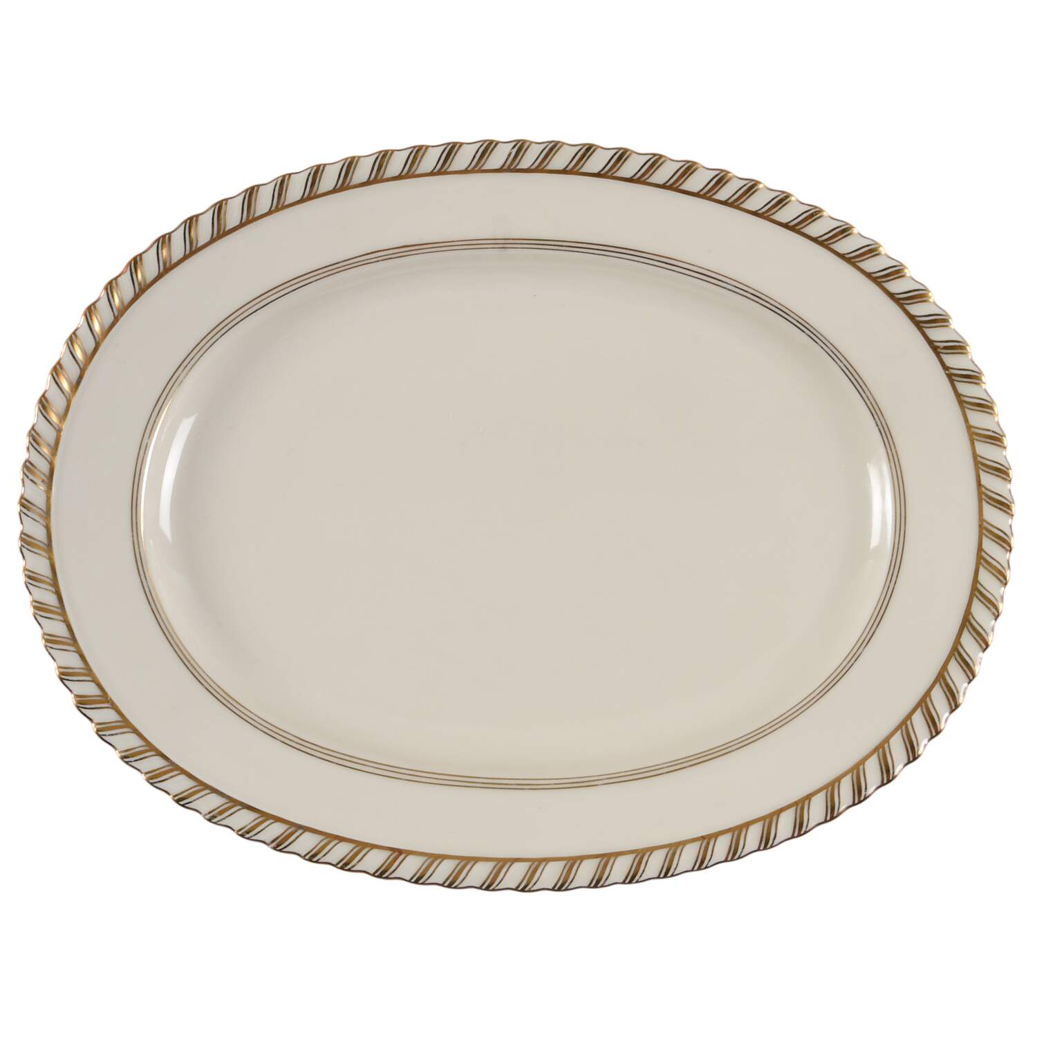 La Princesse (Cream Background) 11" Oval Serving Platter by Franconia-Krautheim & Adelburg-1