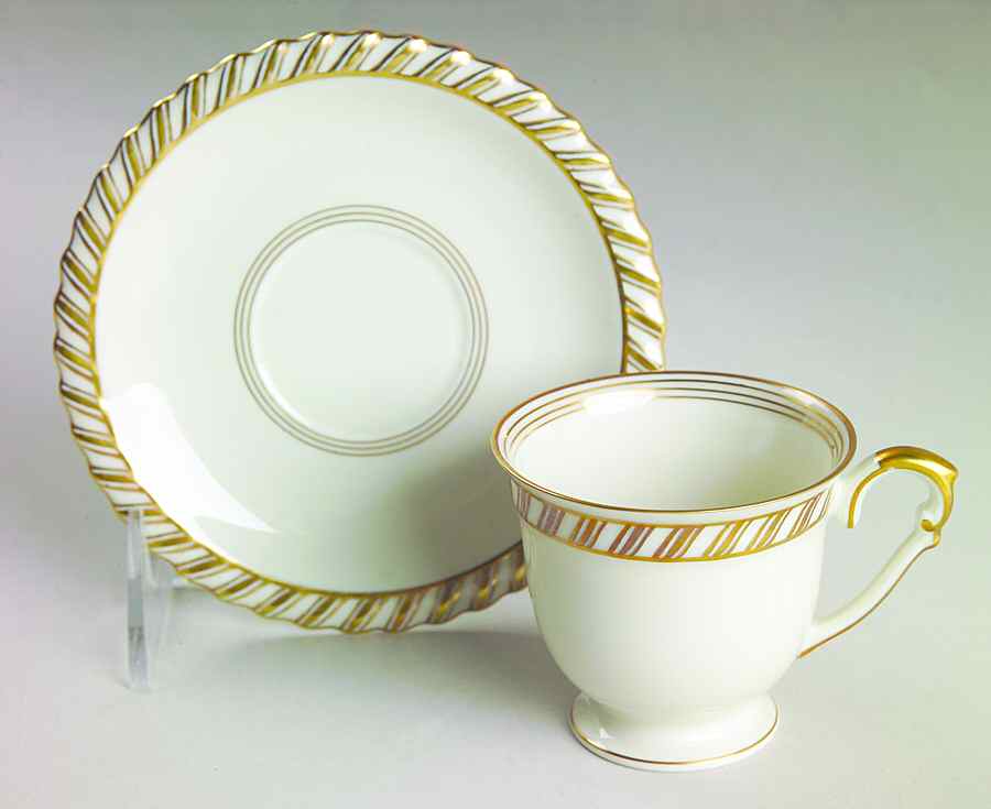 La Princesse (Cream Background) Footed Demitasse Cup & Saucer Set by Franconia-Krautheim & Adelburg-1