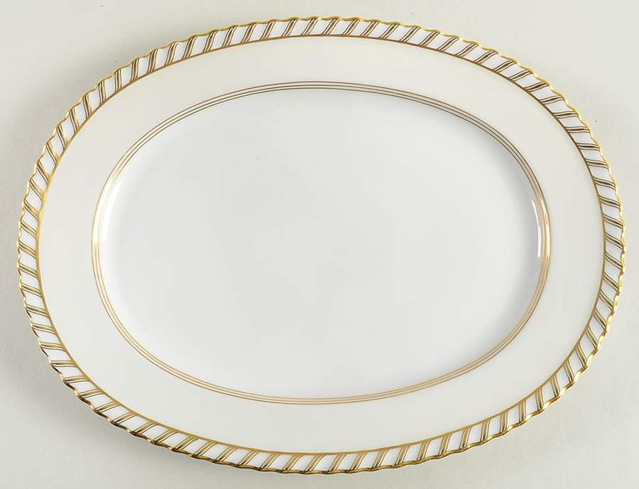 La Princesse (Cream Background) 12" Oval Serving Platter by Franconia-Krautheim & Adelburg-1