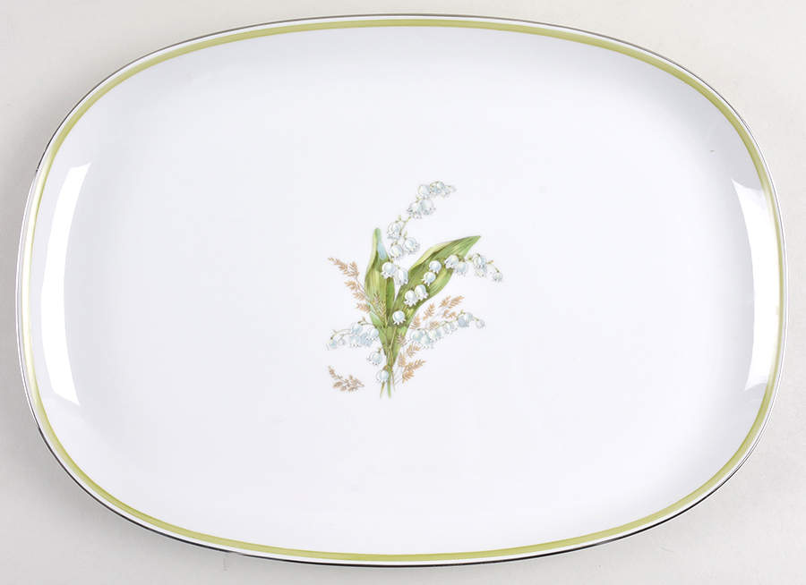 Lily of The Valley 15" Oval Serving Platter by Franconia-Krautheim & Adelburg-1