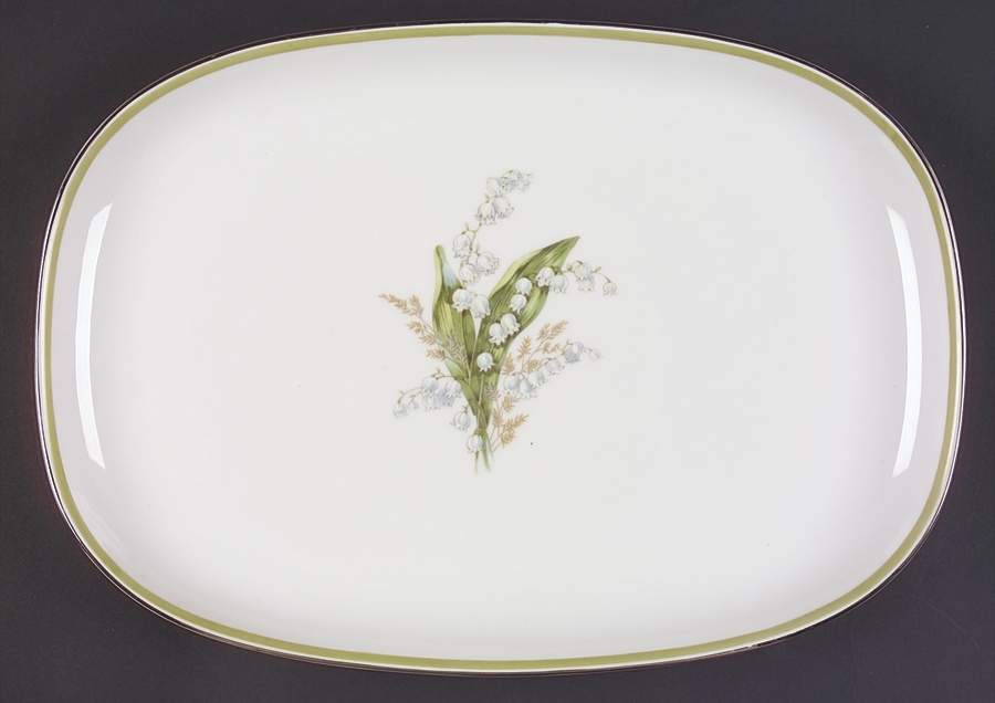 Lily of The Valley 13" Oval Serving Platter by Franconia-Krautheim & Adelburg-1