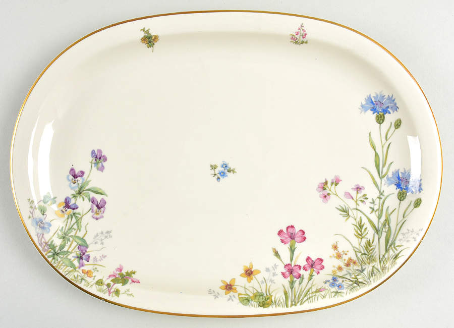 Meadow Flowers 13" Oval Serving Platter by Franconia-Krautheim & Adelburg-1