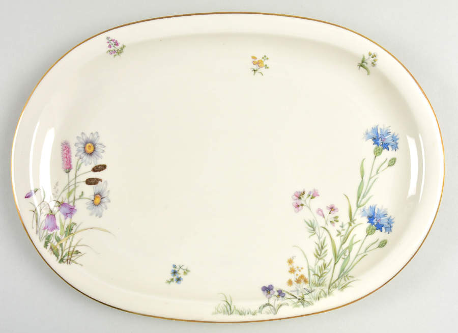 Meadow Flowers 13" Oval Serving Platter by Franconia-Krautheim & Adelburg-1