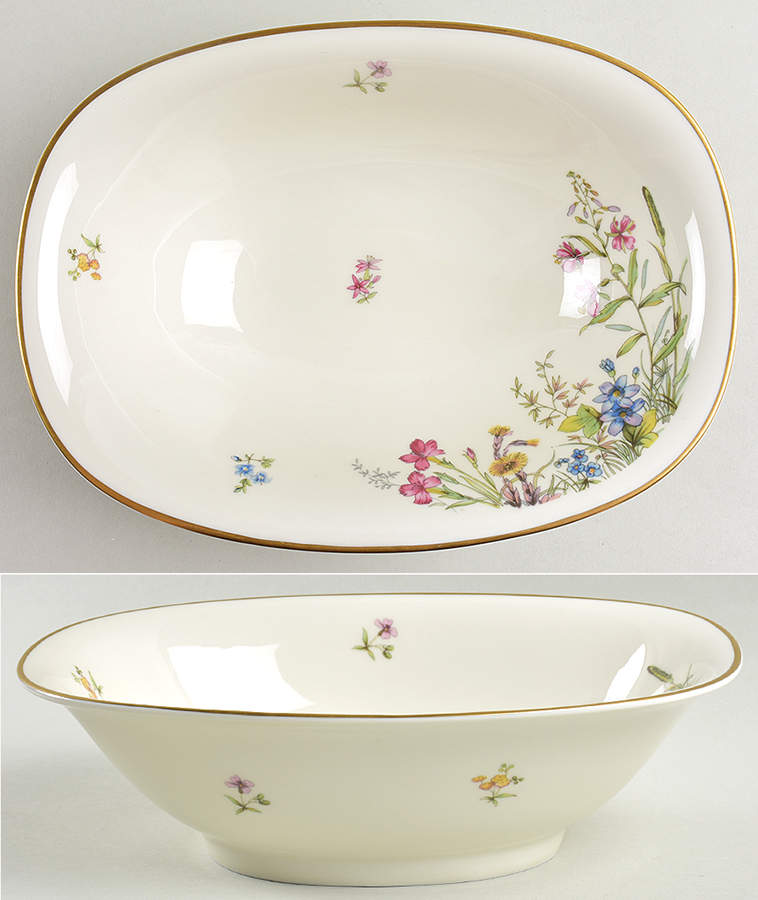 Meadow Flowers 9" Oval Vegetable Bowl by Franconia-Krautheim & Adelburg-1