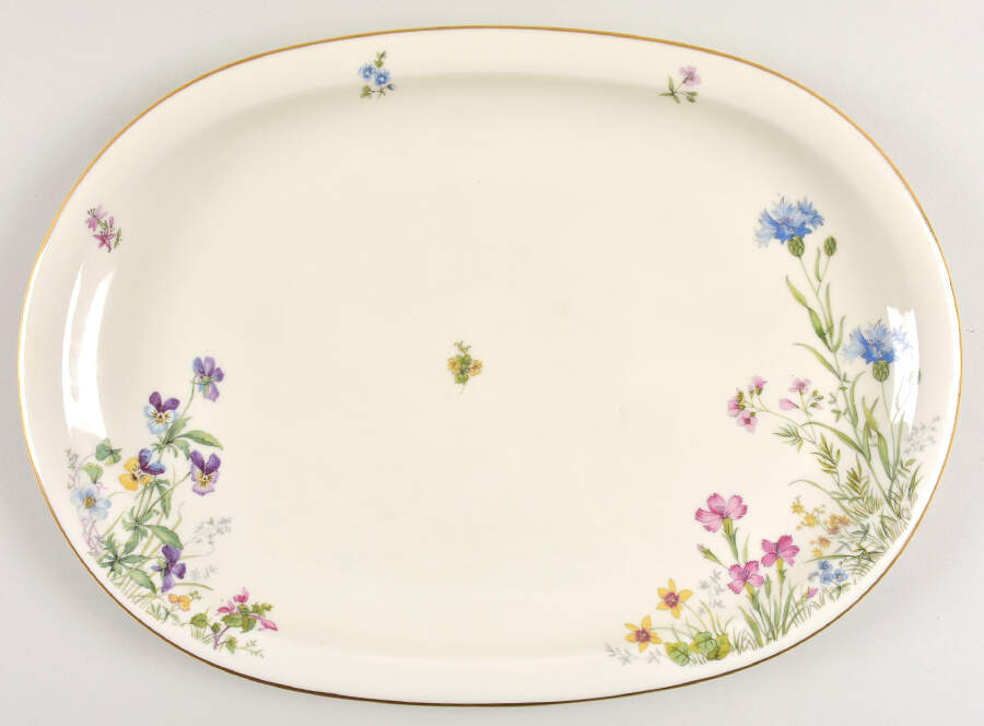 Meadow Flowers 15" Oval Serving Platter by Franconia-Krautheim & Adelburg-1