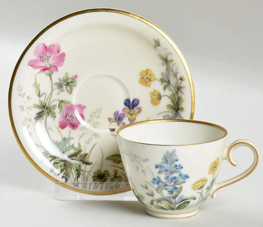 Meadow Flowers Footed Demitasse Cup & Saucer Set by Franconia-Krautheim & Adelburg-1