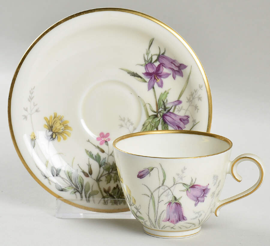 Meadow Flowers Footed Demitasse Cup & Saucer Set by Franconia-Krautheim & Adelburg-1