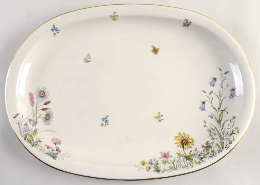Meadow Flowers 17" Oval Serving Platter by Franconia-Krautheim & Adelburg-1